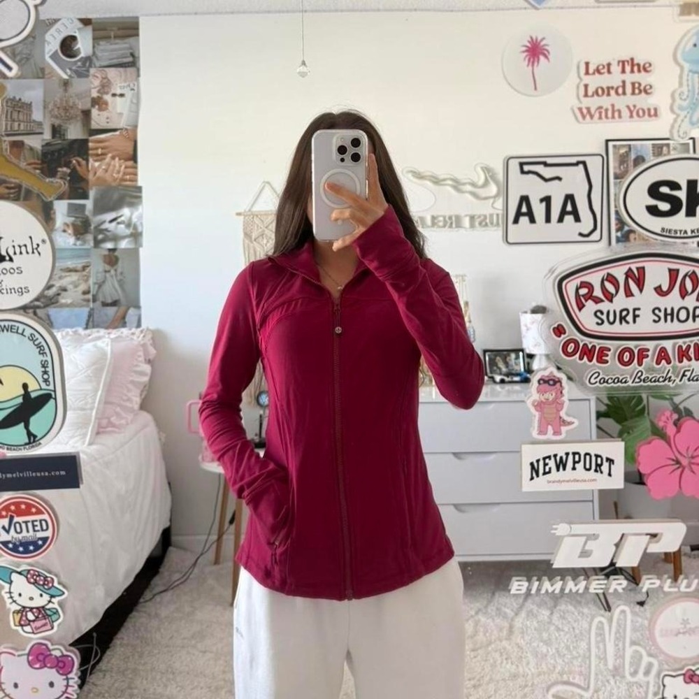 pinkish red Lululemon define jacket